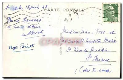 Saint-Malo — Vista geral — Lado dos Bassins — Editor Loïc, n° Rennes 166 — Verso