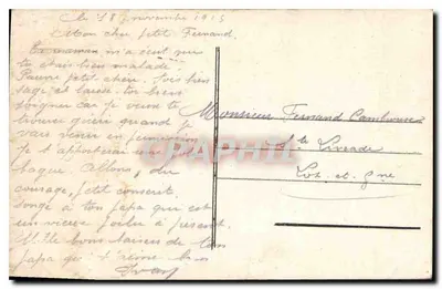 Soldado en uniforme de campaña — escena familiar en primer plano — La Pensée, n° 42 — Reverso