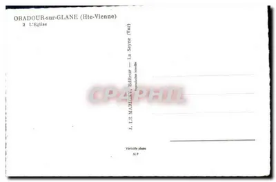 Oradour-sur-Glane (Hte-Vienne) — A Igreja — J. Le Marigant, Editor — Verso