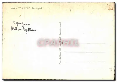 Cantou - Auvergne — Hotel du Puy Blanc — Photo-Editions BOS — Rewers