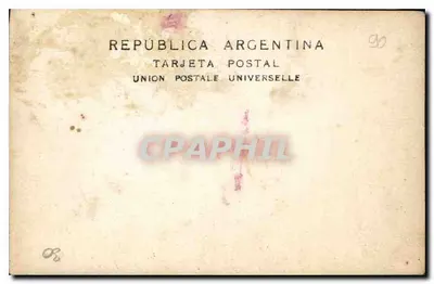 Donna in una carretta tirata da un cavallo — Argentina — Cartolina d'epoca — Verso