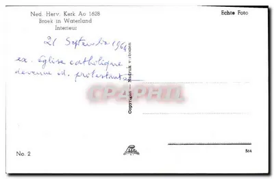 Interior da Igreja de Broek in Waterland — Igreja Católica Tornada Protestante — Nadruk — Verso