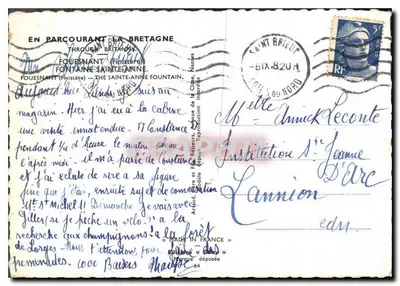 Fouesnant — Fontein van Sint Anna — Uitgave « Dru » — Achterkant