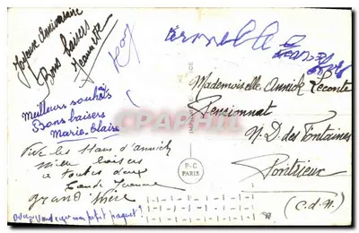 Arranjo de rosas e samambaias — Impressora P-C Paris, n° 3794 — Verso