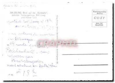 Salzburg — widok na autostradę, z górami Tennengebirge i Hoher Göll — Cosy-Verlag, Alfred Gröndner — Rewers