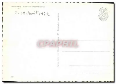 Heidelberg — Widok z Rindenhauschen — Verlag Edm. von König, Heidelberg Z* — Rewers