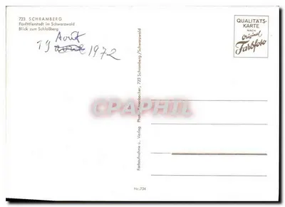 Schramberg — Cidade dos Cinco Vales no Schwarzwald — Photofarbfoto, Nr.734 — Verso