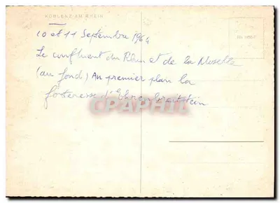 Koblenz am Rhein — Confluent du Rhin et de la Moselle — n° P067 — Rewers