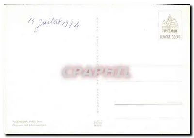 Côro da catedral de Paderborn — editor Klocke-Color, n° 1400/6 — Verso