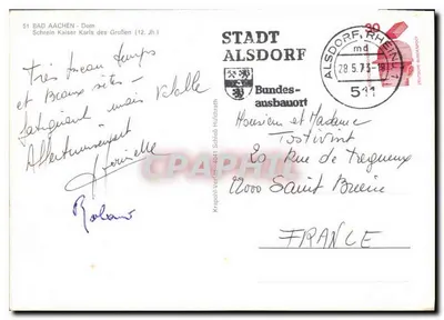Bad Aachen - Catedral, Relicário do Imperador Carlos Magno (século 12) — editor Krappohl, n° 4041 — Verso