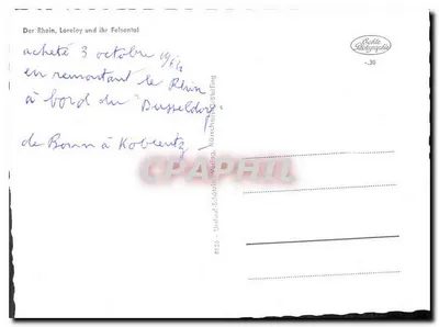 Rhin, Loreley i jej skały — widok z powietrza — Echle Photographie, n° 0126 — Rewers
