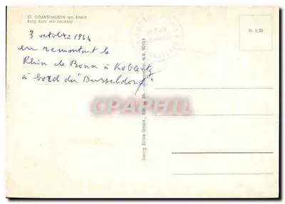 Castelo de Katz — vista panorâmica — Georg Stilke GmbH, N.R. 90104 — Verso