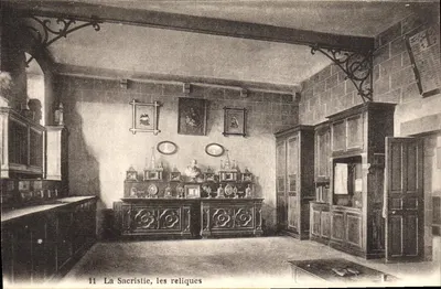 A Sacristia, as relíquias — Abadia de Nossa Senhora de Thymadeuc, O.C.R. em Bréhan Loudeac