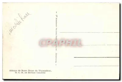 A Sala Capitular — Abadia de Nossa Senhora de Thymadeuc — O.C.R. em Brehan Loudeac — Verso
