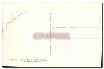 Cemitério e mosteiro (parte antiga) — Abadia de Nossa Senhora de Thymadeuc, O. C. R. em Bréhan Loudeac — editor não visível — Verso