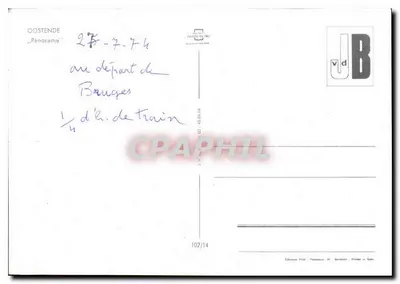 Oostende — Panorama — editor FIBA, n° 102/14 — Verso