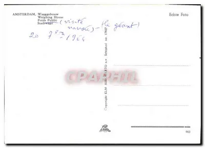Amsterdam — Waaggebouw (Peso Público) — Schiphil n° 963 — Verso