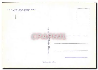 « LA MAUVE » — cotre caboteiro misto — Coleção Hôtel du Port et des Iles — Verso