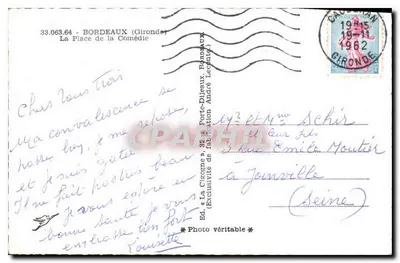Plac Komedii — Bordeaux — Wyd. Cigogne, nr 33.063.64 — Rewers