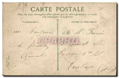 Playa de Biarritz — rocas y bañistas — editor A.DIA-Photo Paris — Reverso