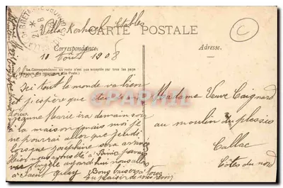 Estabulo (Côtes-du-Nord) — Caminho do Bourg para a Praia — A Villa Kér-Kaloy — J.-B. Barat, editor-fotógrafo, Saint-Quay — Verso