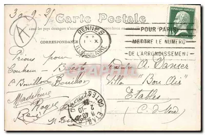 Chantepie (Il-et-V) — L'Église — éditeur Mary-Rousselière, Rennes, n°798 — Verso