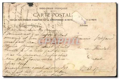 Cochinchine — Fumeur d'Opium fumant la pipe — Collection Poidde de Ladeveze — Verso