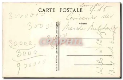 Plestin-les-Grèves (Côtes-du-Nord) — Vista de los « Locrénan » y de la « Tour d'Argent » en la desembocadura del Dourog — Ed. de las Nuevas Galerías, M. Delorme — Reverso