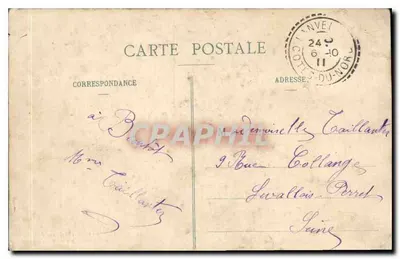 Tarjeta postal antigua Lanvellec Interior de la Iglesia de Nuestra Señora — Reverso