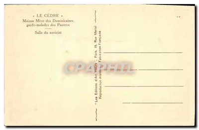 Sala nowicjatu — Dom Matki Dominikanek, opiekunek biednych — Wydawnictwo Sztuki, Paryż — Rewers