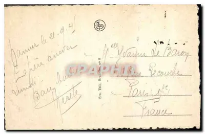Namur-Citadelle — Zamek Władcy — Ern. Thill, Bruksela, nr 8 — Rewers