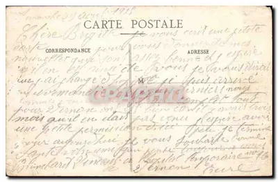 Vernon - Notre Dame, uitzicht vanaf de rechteroever — Fot. A. Laverge, n° 82 — Achterkant