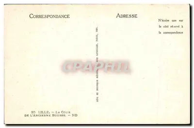 Lille — Dziedziniec Starej Giełdy — Wydawca: L. Rue Letellier, Paryż — Rewers