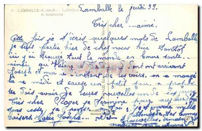 Lamballe (C.-du-N.) — A Rivière — Igreja e aldeia — Edições A. Gouëssant — Verso