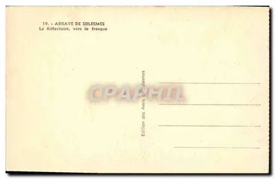 Abadia de Solesmes — O Refeitório, próximo à fresco — Edição dos Amigos de Solesmes, n°19 — Verso