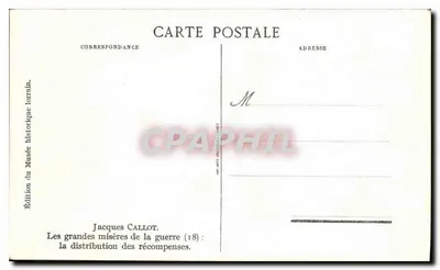 As grandes misérias da guerra (18) — a distribuição das recompensas — Edição do Museu Histórico Forain — Verso