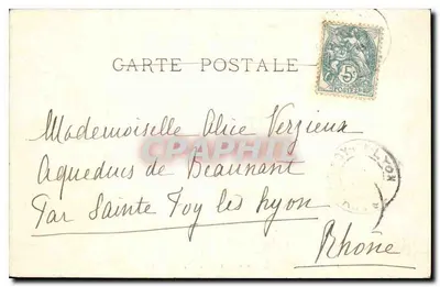 El Paso del Gué — Troyon — LL. 10 Julio 1905 — Reverso