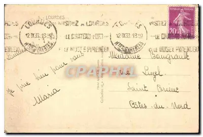 Lourdes — Pielgrzymka do jaskini NMP — wydawca nieznany — Rewers