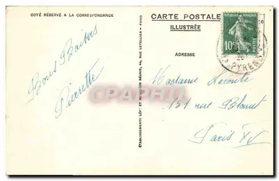 Lourdes — Widok z góry — LL. — Wydawca LL, nr 220 — Rewers