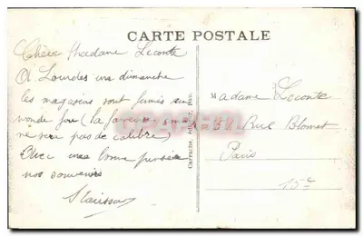 Lourdes — Face Noroeste do Castelo — C.C. Lourdes - 89 — Verso
