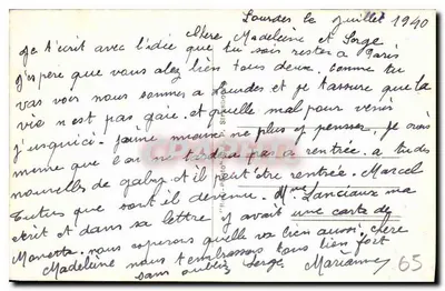 Lourdes — Zamek i Góry — C.A.P. 94 — Rewers