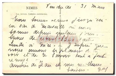Nîmes — Les Arènes. Galeries extérieures — n°6 — Rewers