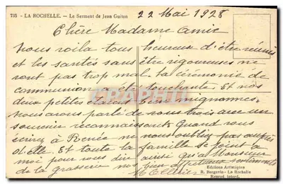 La Rochelle — O Juramento de Jean Guiton — Éditions Artistigines — Verso