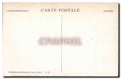 Stare Zamki w Laval i Most na Rzecze Mayenne — przed budową Alei Mayenne (1860) — Foto Jehan-Fouquet — Rewers