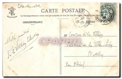 Castelo de Tonquédec — A Bretanha Pitoresca, n°311 — Coleção A. Waron, St-Brieuc — Verso