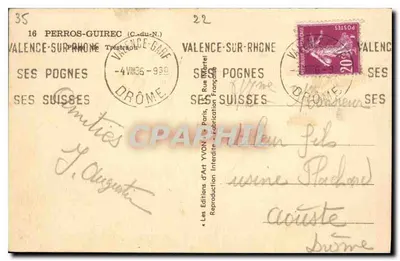 Animierte Strandansicht in Valence-sur-Rhône — Blick auf die Küste — Éditions d'Art Yvon, n° 35 — Rückseite