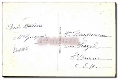 St-Malo - A Praia de Bon Secours com maré alta — Edição R. Le Boldé, n° 93 — Verso