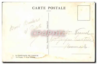 Basílica de Lisieux — A Cripta — Vista Geral — Depositado - Reprodução - Dragées-Paris — Verso