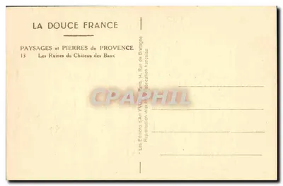 Ruiny zamku Baux — Prowansja — Éditions d'Art Yvonne, Paris — Rewers