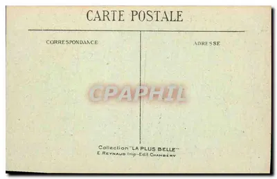 Okręg AIX-les-BAINS — La Chambotte i Jezioro Bourget — Wydawca E. Reynaud, Kolekcja 'LA PLUS BELLE' — Rewers